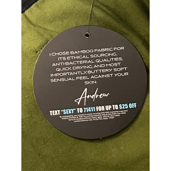 Andrew Christian Bespoke Bamboo Tank Top Olive Medium - Picture 5 of 8